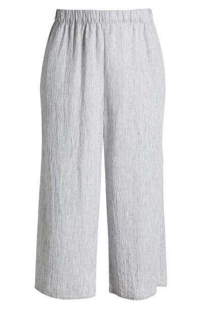 Eileen Fisher Organic Linen Crop Wide Leg Pants In White