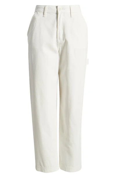 Shop Vans Ground Work Relaxed Straight Leg Carpenter Pants In Marshmallow