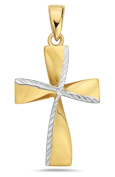 Shop Best Silver 14k Gold Cross Pendant Necklace In 2tone