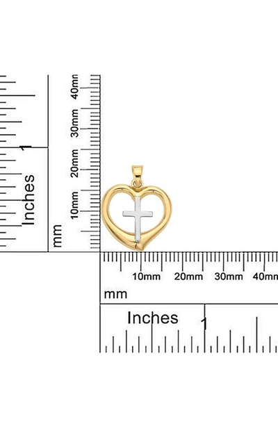 Shop Best Silver 14k Gold Two-tone Heart Pendant In 2tone