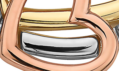 Shop Best Silver 14k Gold Tri-tone Triple Heart Pendant