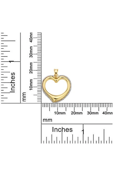 Shop Best Silver 14k Gold Two-tone Milgrain Open Heart Pendant