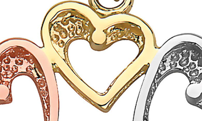 Shop Best Silver 14k Gold Tri-tone Open Heart Circle Pendant In 3tone