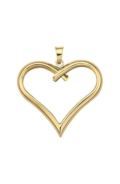 Shop Best Silver 14k Gold Open Heart Pendant