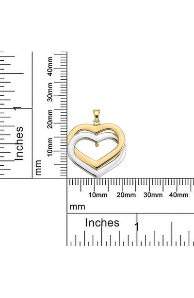 Shop Best Silver 14k Gold Two-tone Heart Pendant Necklace In 2tone