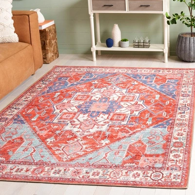 Shop Safavieh Serapi Sep811p Power Loomed Rust / Blue Washable Rug