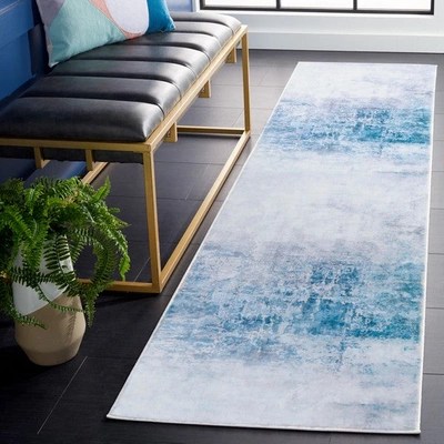 Safavieh Tacoma Tac833f Power Loomed Grey / Blue Washable Rug