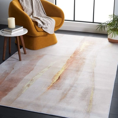 Safavieh Tacoma Tac807b Power Loomed Beige / Gold Washable Rug
