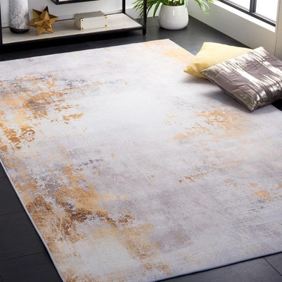 Safavieh Tacoma Tac805f Power Loomed Grey / Gold Washable Rug