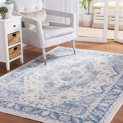 Safavieh Blair Washable Blr208b Flat Weave Beige / Grey Blue Washable Rug