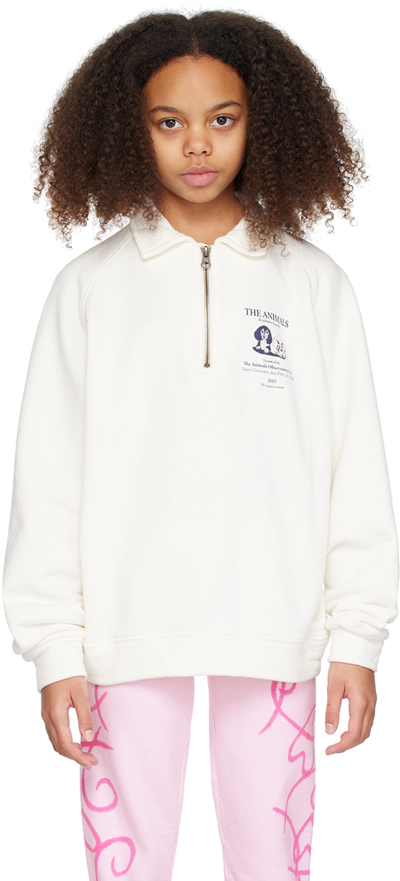 The Animals Observatory Kids Off-white Seahorse Sweatshirt In White