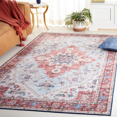 Shop Safavieh Tucson Tsn148m Power Loomed Red / Blue Washable Rug