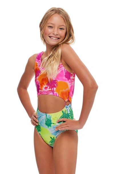 Shop Beach Lingo Kids' Solar Eclipse Monokini Two-piece Swimsuit In Multi