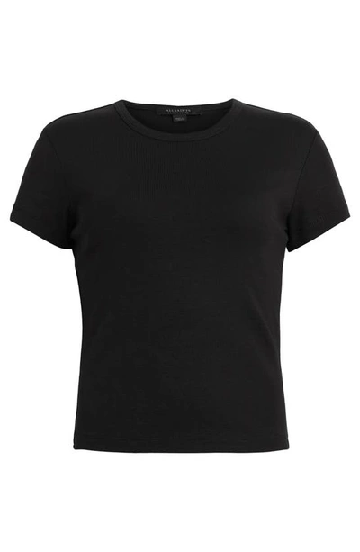 Shop Allsaints Stevie Crop Cotton Rib T-shirt In Black