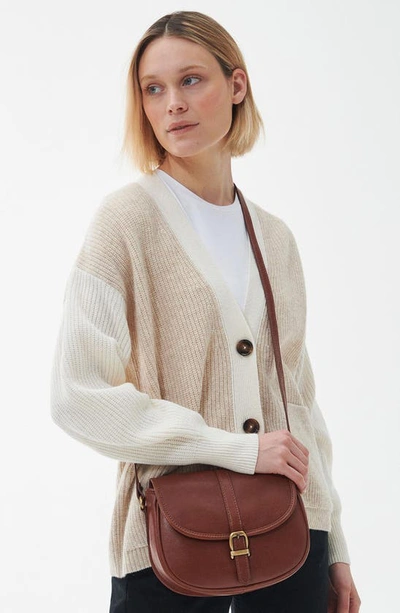 Barbour Laire Womens Leather Saddle Bag In Brown