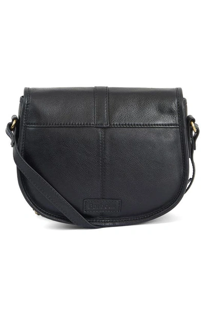 Barbour Laire Medium Leather Saddle Bag In Black