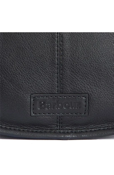 Barbour Laire Medium Leather Saddle Bag In Black