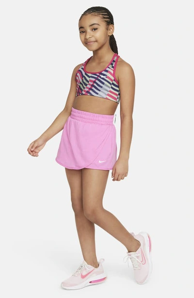 Shop Nike Kids' Dri-fit Breezy Mid Rise Skort In Playful Pink/ White