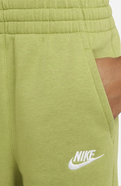 Shop Nike Kids' Sportswear Club Fleece Wide Leg Pants In Pear/ Pear/ White