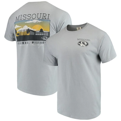 Shop Image One Gray Missouri Tigers Comfort Colors Campus Scenery T-shirt In Grey