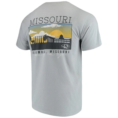 Shop Image One Gray Missouri Tigers Comfort Colors Campus Scenery T-shirt In Grey