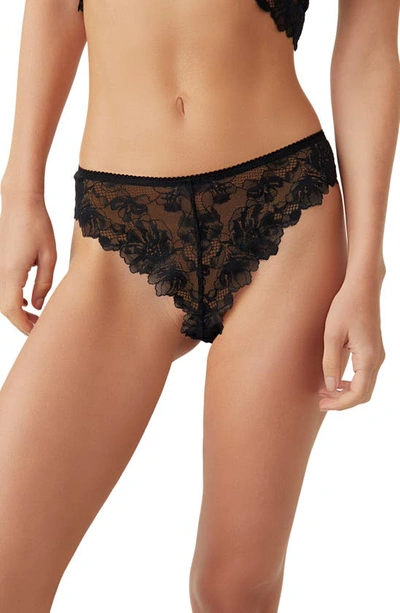 Shop Free People Intimately Fp Suddenly Fine Cutout Thong In Black