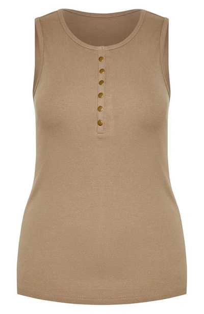 Shop City Chic Nalani Tank In Taupe