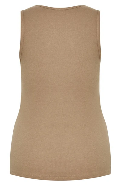 Shop City Chic Nalani Tank In Taupe