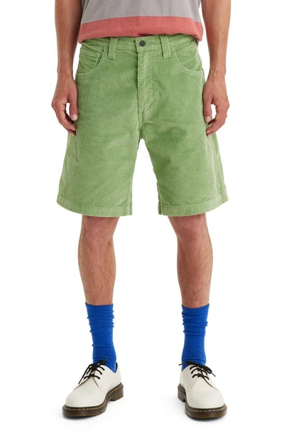 Shop Levi's Skater Corduroy Shorts In Jade Green