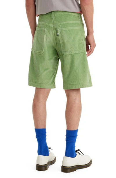 Shop Levi's Skater Corduroy Shorts In Jade Green