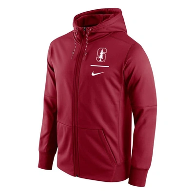Shop Nike Cardinal Stanford Cardinal Logo Stack Performance Full-zip Hoodie