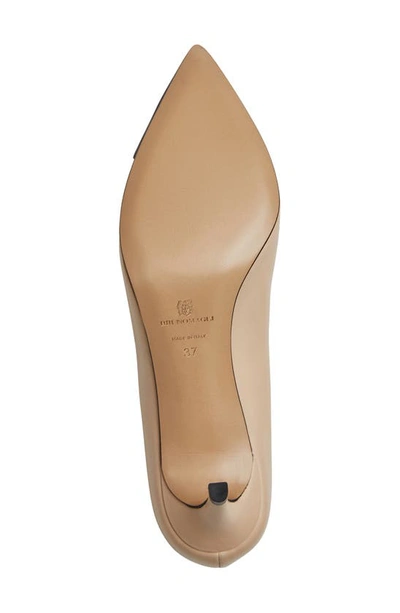Shop Bruno Magli Tara Pointed Toe Pump In Cream/ Black Patent