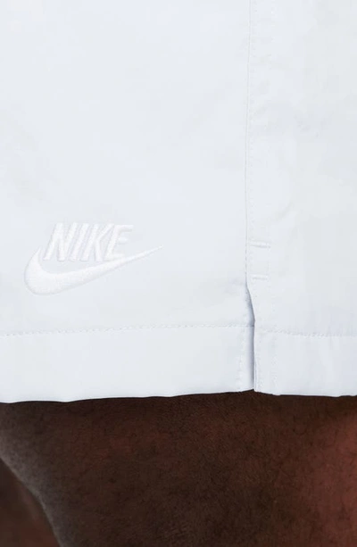 Shop Nike Club Woven Flow Shorts In Pure Platinum/ White