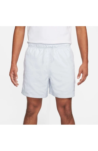 Shop Nike Club Woven Flow Shorts In Pure Platinum/ White