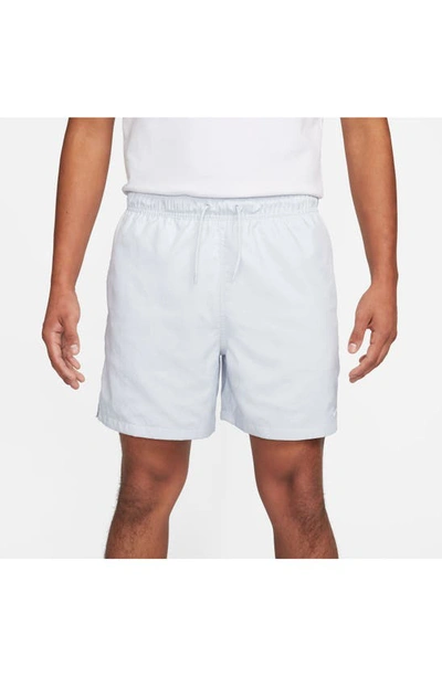 Nike Men's Club Flow Relaxed-fit 6" Drawstring Shorts In Pure Platinum/ White