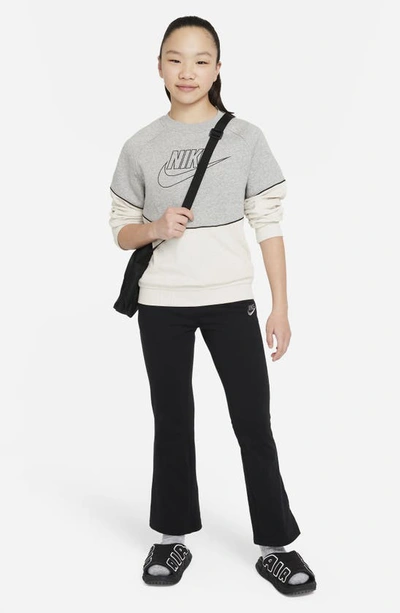 Shop Nike Kids' Sportswear Jersey Flare Pants In Black/ Flat Pewter