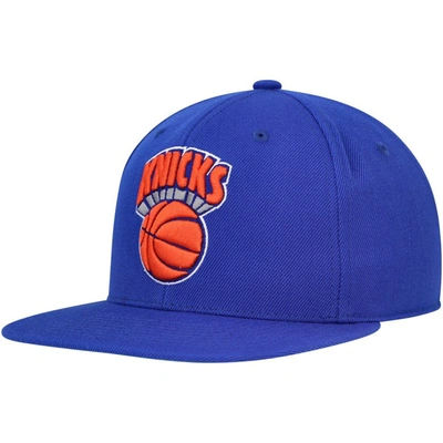 Shop Mitchell & Ness Blue New York Knicks Hardwood Classics Mvp Team Ground 2.0 Fitted Hat