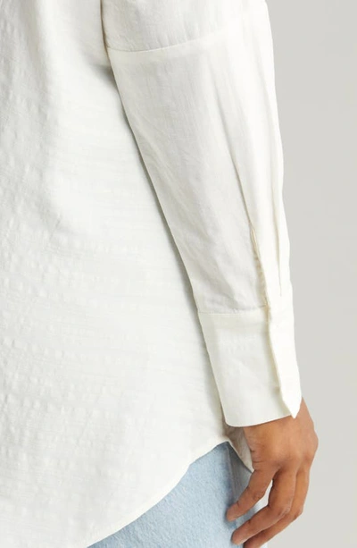 Shop Topshop Curve Seersucker Button-up Shirt In White