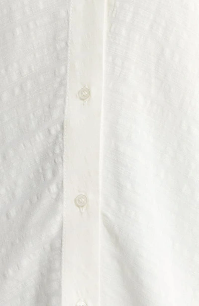Shop Topshop Curve Seersucker Button-up Shirt In White