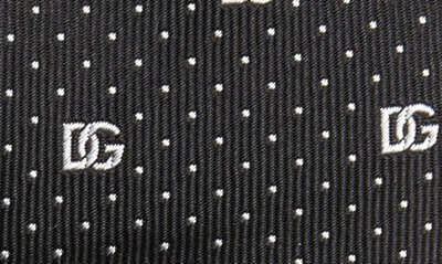 Shop Dolce & Gabbana Dg Logo Jacquard Silk Tie In N0004 Nero/ Bianco