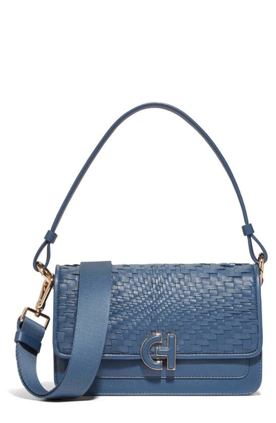 Shop Cole Haan Mini Shoulder Bag In Blue Wing Teal Woven