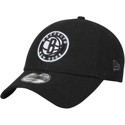 Shop New Era Black Brooklyn Nets Official Team Color 9forty Adjustable Hat