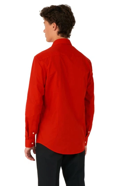 Shop Opposuits Kids' Red Devil Button-up Shirt In Dark Red