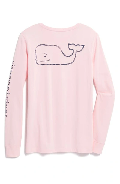 Shop Vineyard Vines Whale Long Sleeve Pocket Graphic Tee In Flamingo