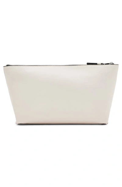 Shop Allsaints Emile Leather Zip Pouch In Desert White