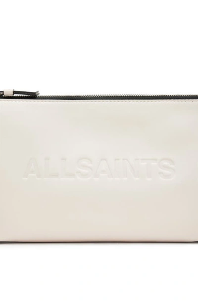 Shop Allsaints Emile Leather Zip Pouch In Desert White