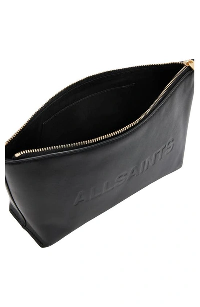 Shop Allsaints Emile Leather Zip Pouch In Black
