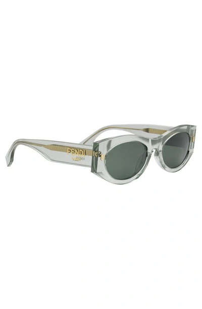 Shop Fendi Roma 52mm Oval Sunglasses In Light Green/ Other / Green