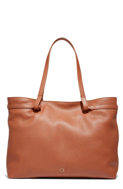 Shop Cole Haan Essential Soft Leather Tote In British Tan