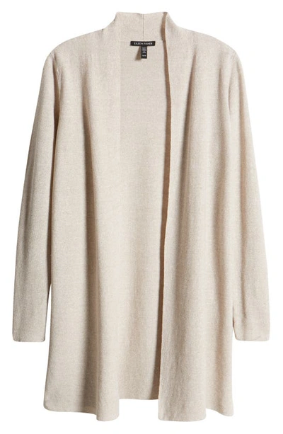 Eileen Fisher Open-front Organic Linen-cotton Cardigan In Natural White
